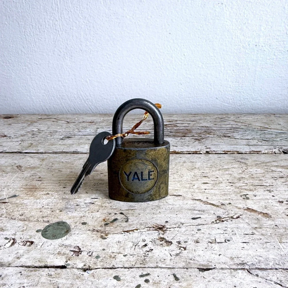 Vintage Yale Brass Padlock with Key Antique Industrial Security Lock 3 Inch - Picture 2 of 6